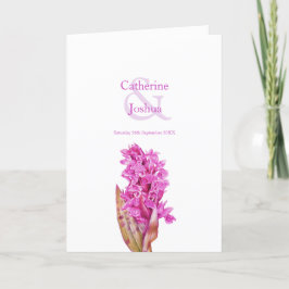 Programa Flores de orquídea silvestre rosa acuarela boda de