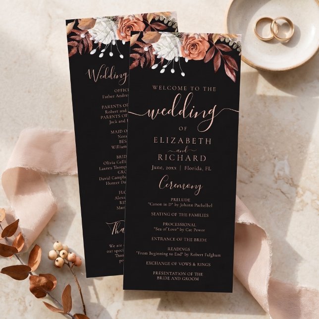 Programa Flores de Terracota Boho Otoño Boda Negra (Subido por el creador)