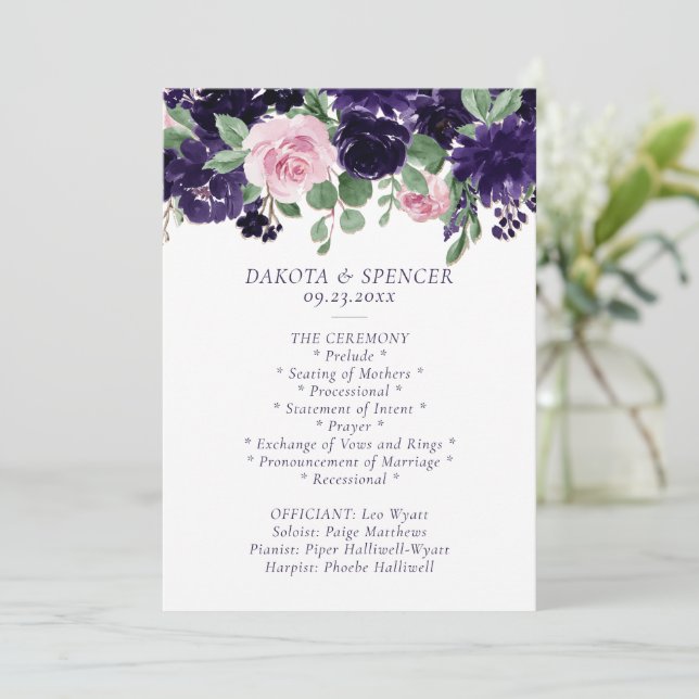 Programa Flores | Garland rosa morado y rosa (Anverso de pie)