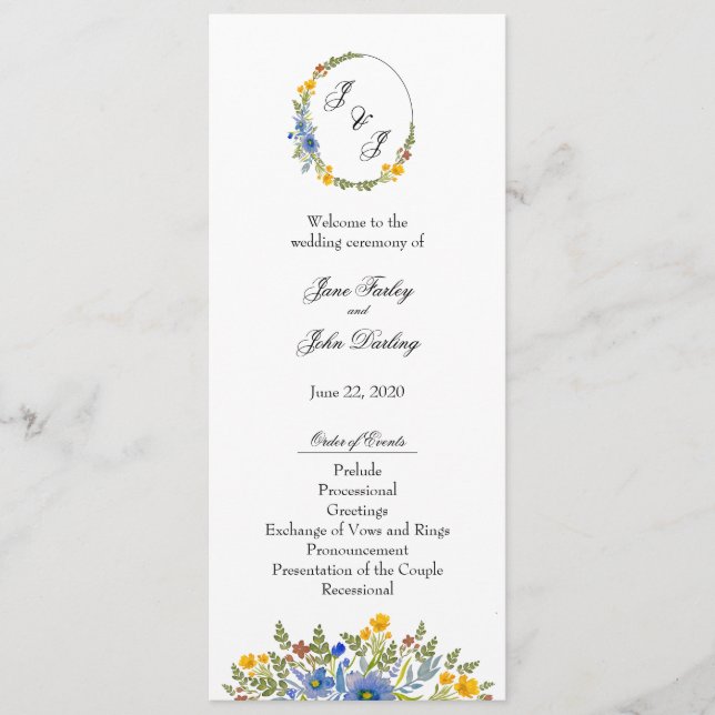 Programa Flores silvestres en colores primarios (Anverso)