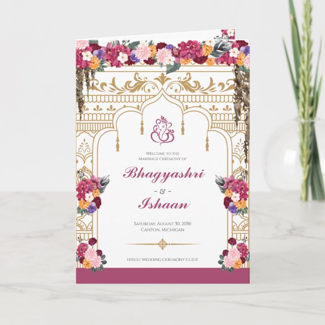 Programa Flores tropicales y deja ceremonia de Boda hindú (Anverso)