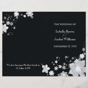 Programa Fold Bi de Boda de Invierno en Blanco y N