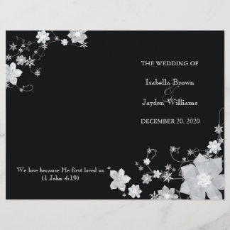 Programa Fold Bi de Boda de Invierno en Blanco y N