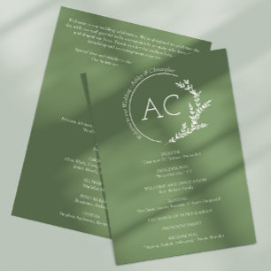 Programa Foliage minimalista moderno Boda verde oliva muda