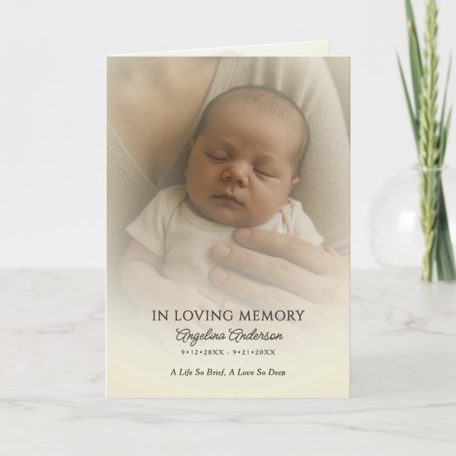 Programa Folleto de Funeral/Memorial de Ángel y Foto Suave  (Anverso)