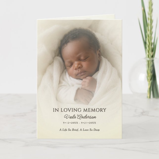 Programa Folleto de Funeral/Memorial de Ángel y Foto Suave  (Anverso)