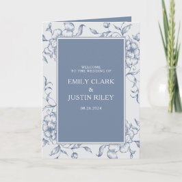 Programa Folleto Floral Dusty Blue Elegant Wedlet
