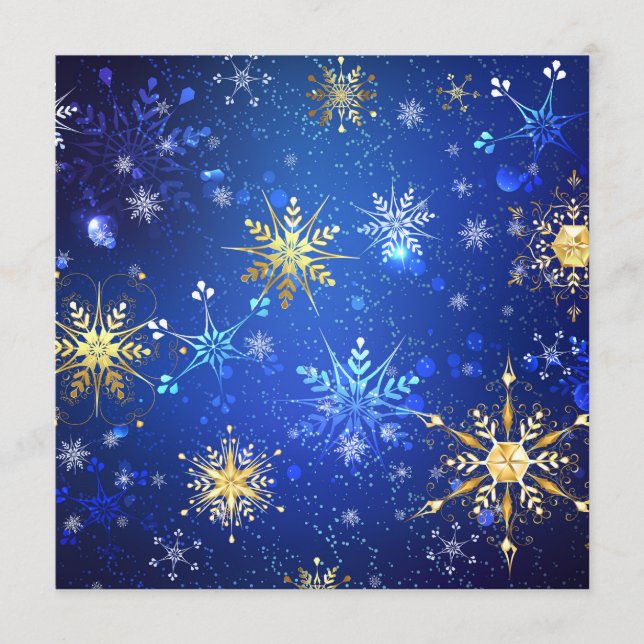Programa Fondo azul XMAS con copos de nieve dorados (Anverso)