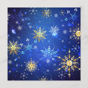 Programa Fondo azul XMAS con copos de nieve dorados