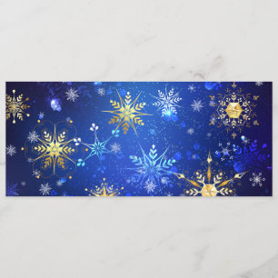 Programa Fondo azul XMAS con copos de nieve dorados