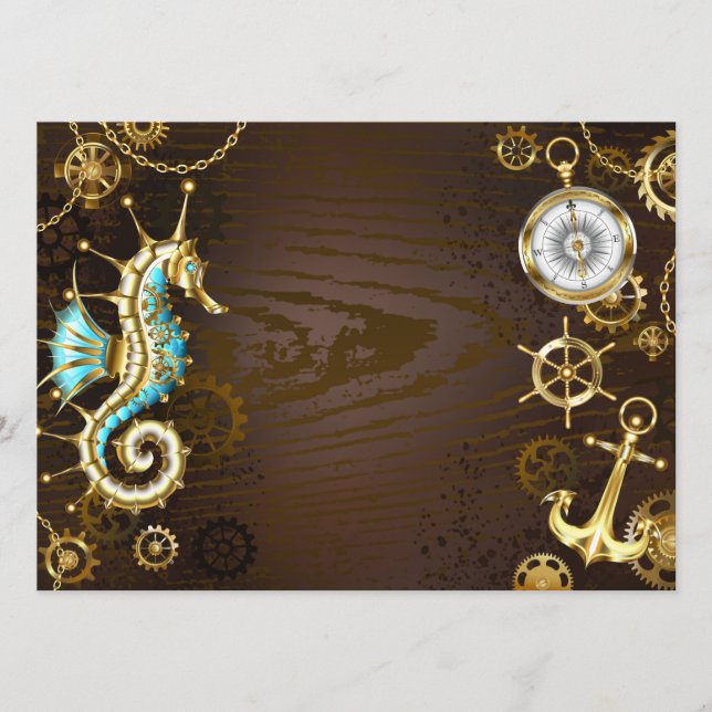 Programa Fondo de madera con caballito de mar mecánico (Anverso)