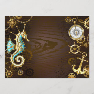 Programa Fondo de madera con caballito de mar mecánico