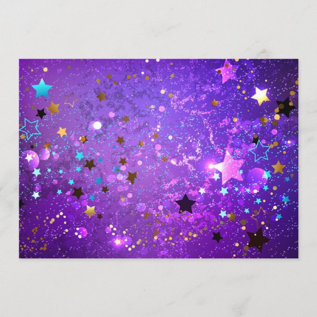 Programa Fondo de papel de aluminio púrpura con estrellas (Anverso)
