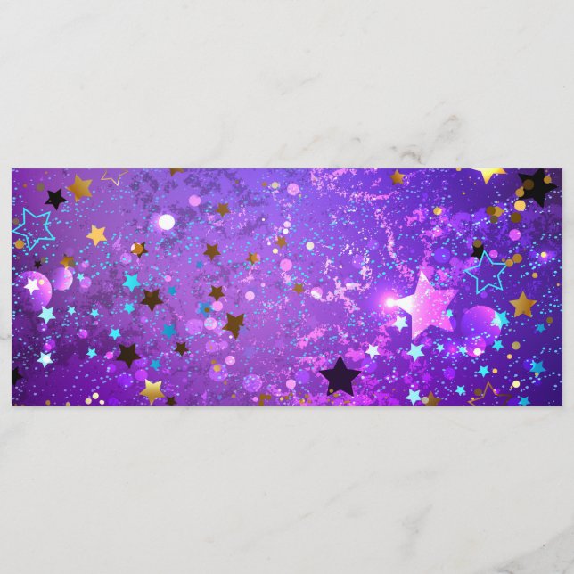 Programa Fondo de Relieve metalizado púrpura con estrellas (Anverso)