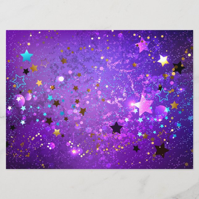 Programa Fondo de Relieve metalizado púrpura con estrellas (Anverso)