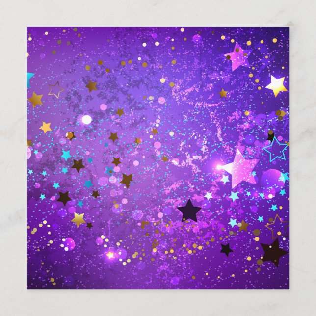 Programa Fondo de Relieve metalizado púrpura con estrellas (Anverso)