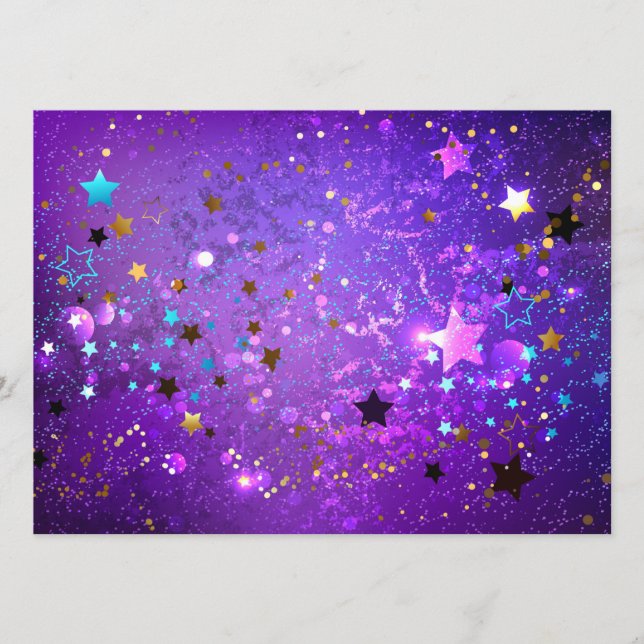 Programa Fondo de Relieve metalizado púrpura con estrellas (Anverso)
