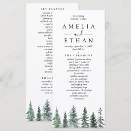Programa Forest Wintre Watercolor Wedding