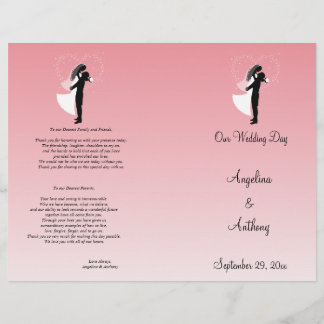 Programa Formal de Boda con Silueta Ombre Rosa