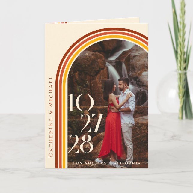 Programa Foto de arco de arcoíris retro de los 70 (Anverso)