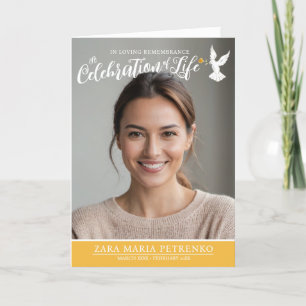 Programa Foto de color amarillo cálido del funeral