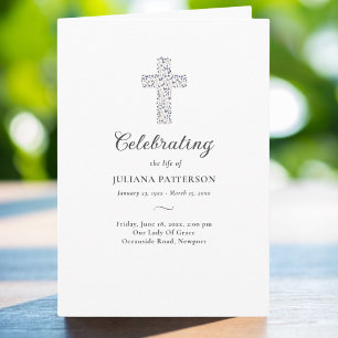 Programa Foto de la Cruz Floral Funeral Orden de servicio