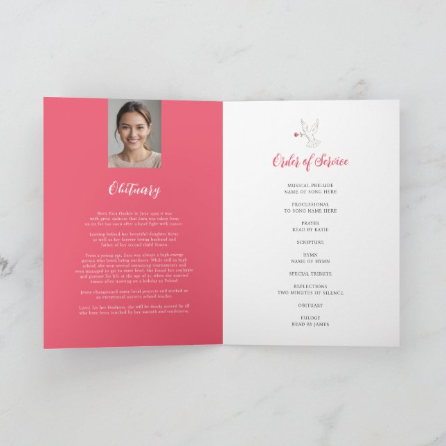 Programa Foto de la rosa roja roja del funeral del servicio (Interior)