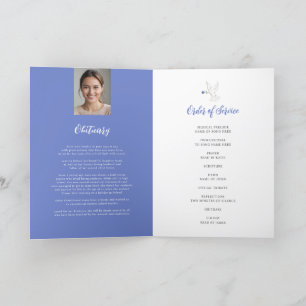 Programa Foto de rosa azul del funeral de la paloma del fun