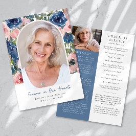 Programa Foto floral Orden del funeral de servicio