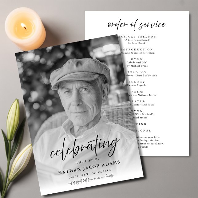 Programa Foto Memorial Funeral Orden De Servicio Barato (Subido por el creador)