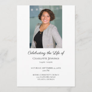 Programa Foto Memorial Funeral Simple Orden del Servicio Pr