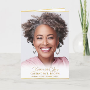 Programa Foto minimalista Funeral Orden de servicio plegado