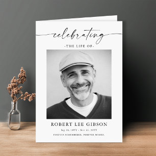 Programa Foto minimalista Funeral Orden de servicio plegado