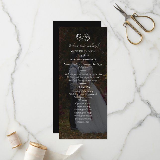 Programa Foto Moderna De Boda Blanco Y Negro (Anverso/Reverso In Situ)