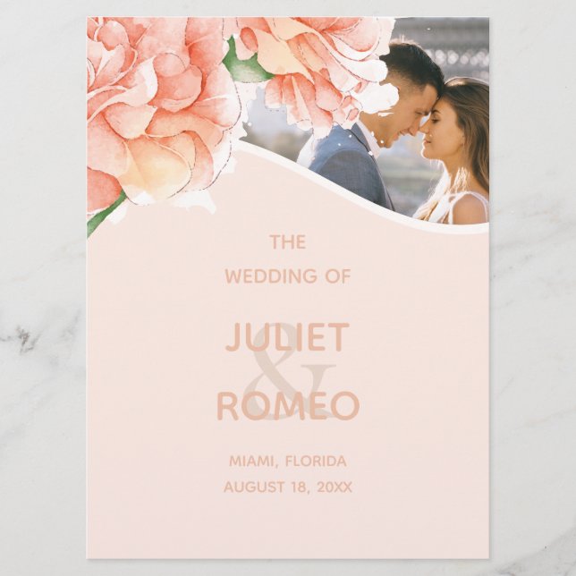 Programa Foto moderna de Boda floral (Anverso)