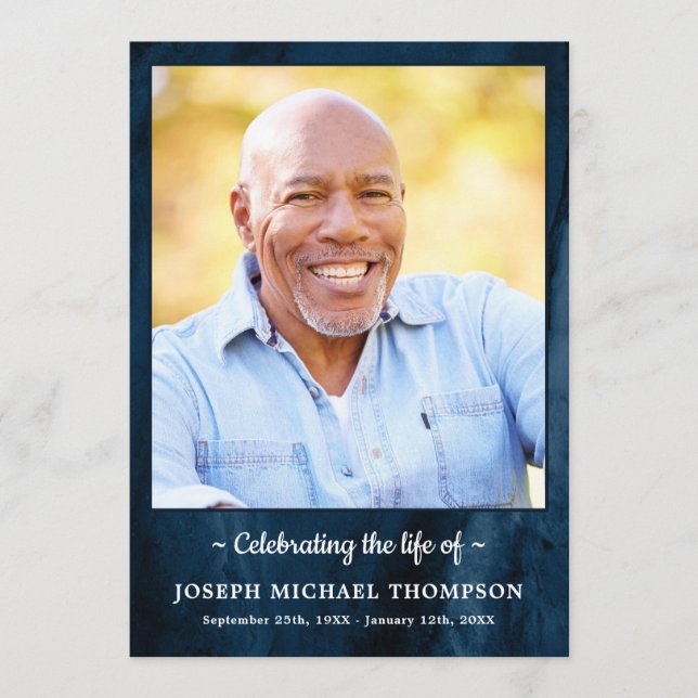 Programa Foto Moderna De Mármol Azul Orden Del Funeral De S (Anverso)