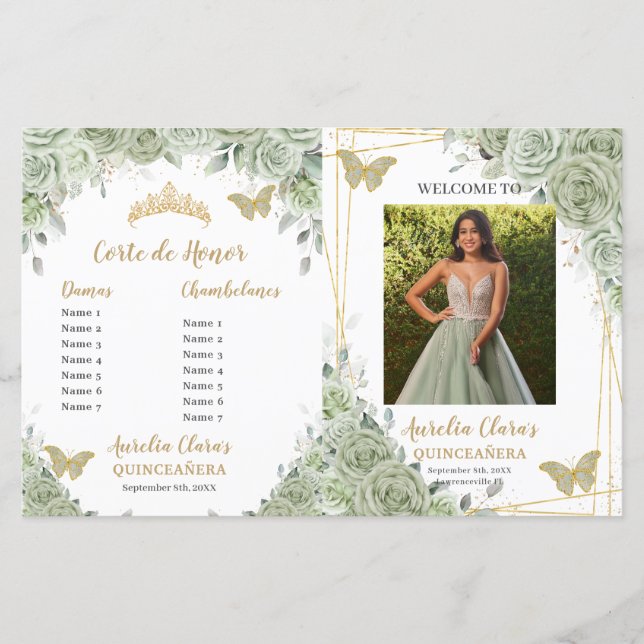 Programa fotográfico Quinceanera de la Floral verd (Anverso)