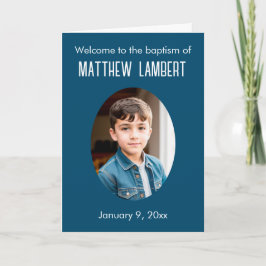 Programa Fotos azules oscuras frente al bautismo doblado Po