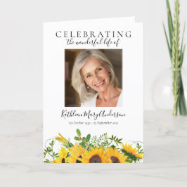 Programa Fotos de girasoles florales plegados funeral conme