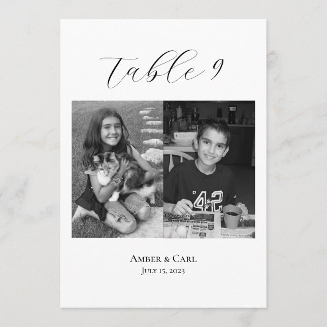 Programa Fotos de la infancia en la edad de la mesa de boda (Anverso)