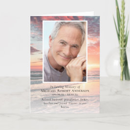 Programa Fotos del océano atardecer funeral conmemorativo