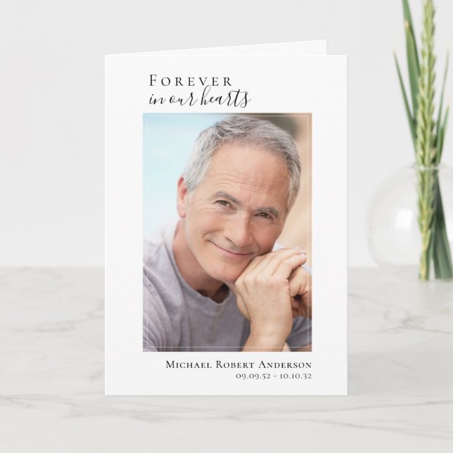 Programa Fotos modernas funeral conmemorativo doblado (Anverso)