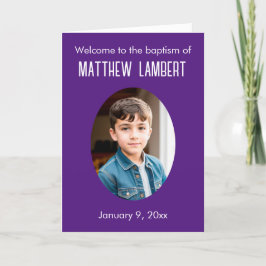 Programa Fotos moradas oscuras frente al bautismo doblado P