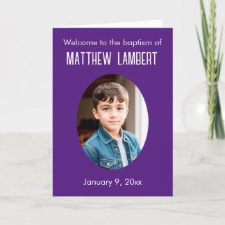 Programa Fotos moradas oscuras frente al bautismo doblado P