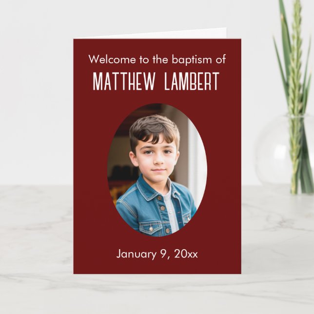 Programa Fotos rojas oscuras frente al bautismo doblado Pol (Anverso)