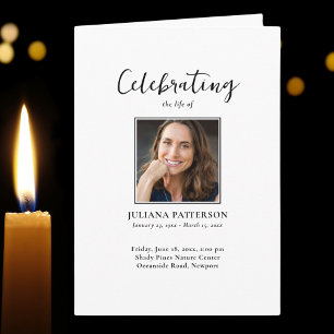 Programa Fotos simples Clásico Funeral Orden del servicio