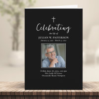 Fotos simples Clásico Funeral Orden del servicio