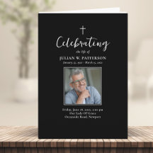 Fotos simples Clásico Funeral Orden del servicio