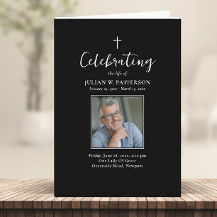 Programa Fotos simples Clásico Funeral Orden del servicio