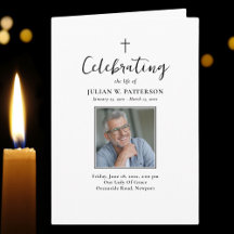 Fotos simples Clásico Funeral Orden del servicio